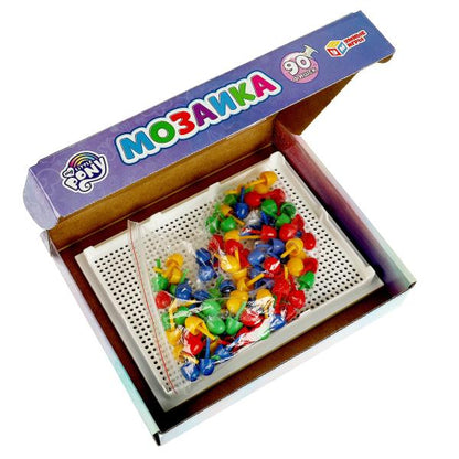 МОЙ МАЛЕНЬКИЙ ПОНИ. Мозаика пластиковая. 80 фишек. 4 цвета. Поле 195х155мм. Умные игры в кор.20шт