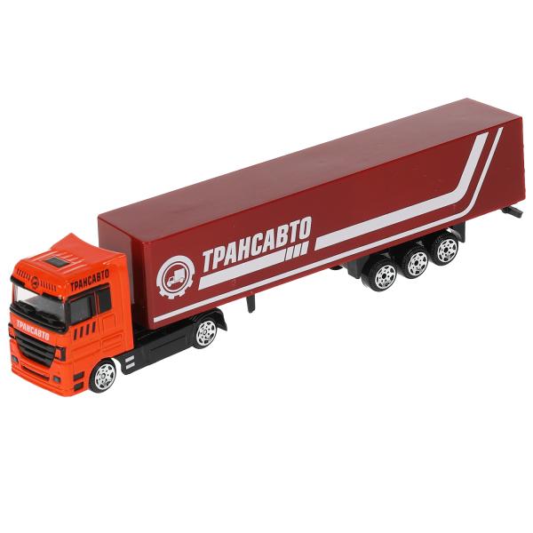 Машина металл ТЯГАЧ С ПРИЦЕПОМ 19,5 см, подвиж. дет., кор. Технопарк в кор.2*84шт