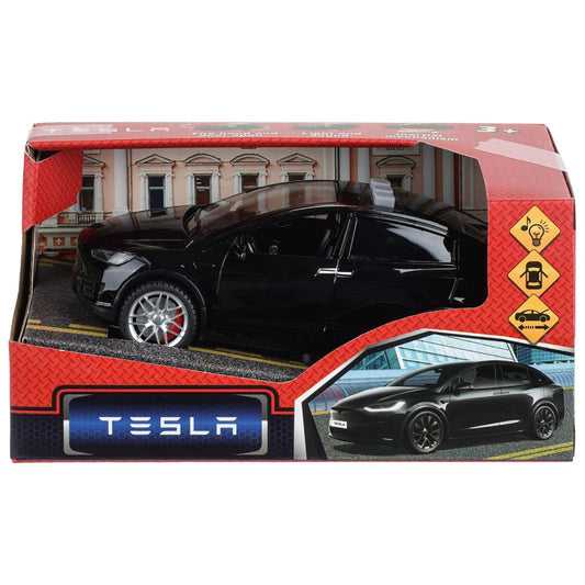 Машина пластик свет-звук tesla 16 см, инерц, черный