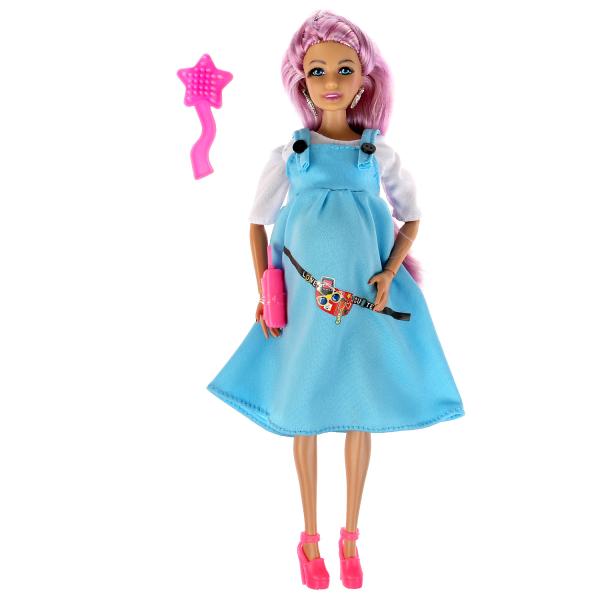 Кукла 29 см София беременная 3-мя, руки и ноги сгиб, ресницы, маникюр,акс, кор КАРАПУЗ в кор.24шт