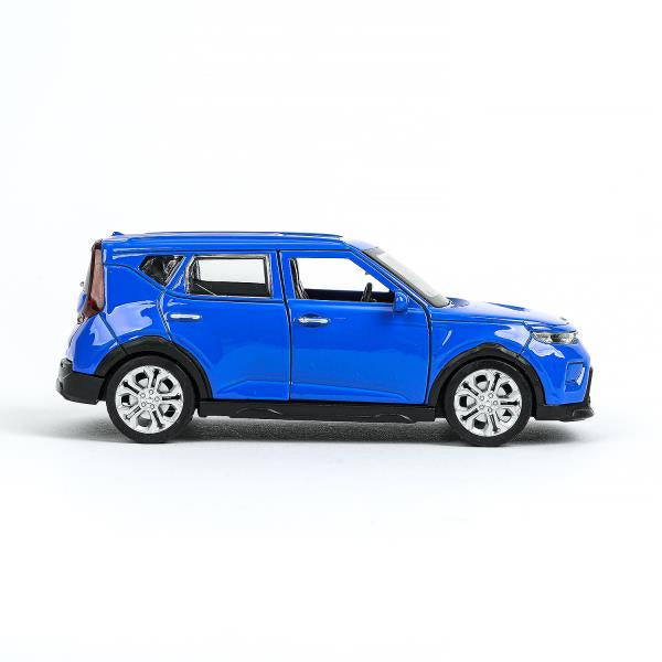 Машина металл KIA soul длина 12 см, двери, багаж., инерц, синий, кор. Parc technologique dans le cor.2*36шт