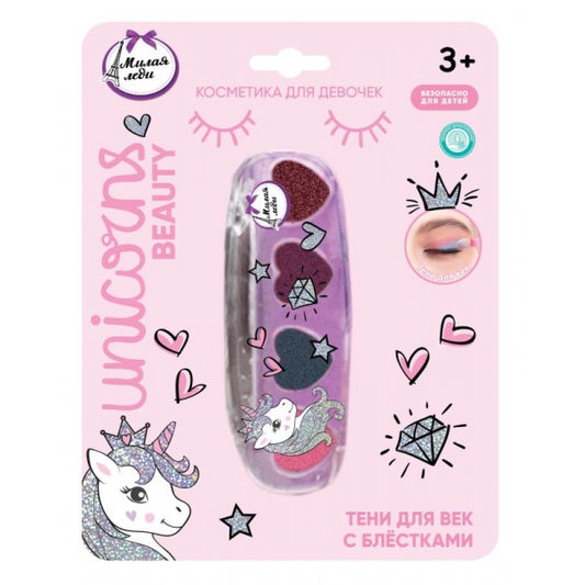 Косметика ДЛЯ ДЕВОЧЕК тени для век с блестками, 4 г. МИЛАЯ ЛЕДИ в кор.30*12шт