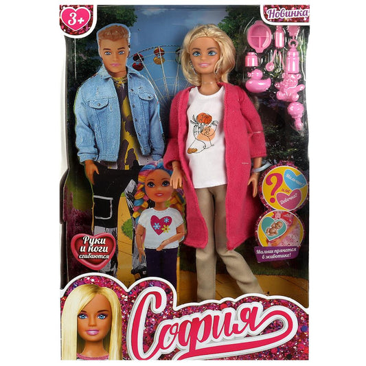 Кукла 29 см София , руки и ноги сгиб, малыш прячется в животике, акс, кор КАРАПУЗ в кор.24шт