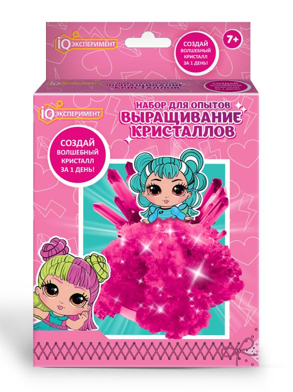 Набор по выращиванию кристаллов девочка в кор. IQ Эксперимент в кор.100шт