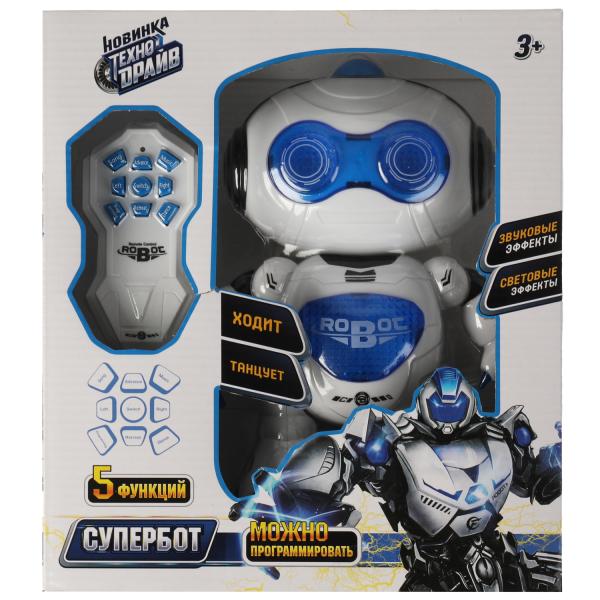 Технодрайв. "Робот Супербот" на инфакр.управлении свет-звук, движ. кор.23,5*25,5*9см art.2002F009-RS