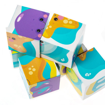 Кубики "Обитатели моря" (без обклейки) 6 шт Baby Toys
