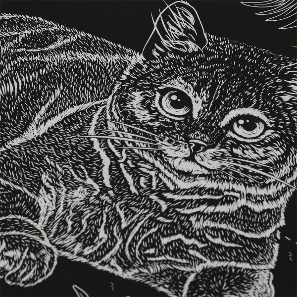 Набор д/дет тв-ва гравюра 18*24 см, британский Кот, золотая МУЛЬТИ АРТ в кор.120шт