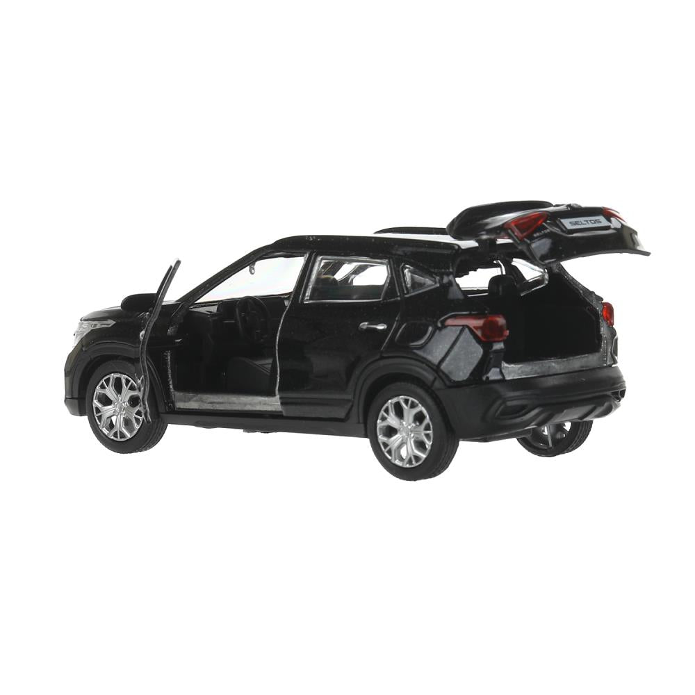 SELTOS-12-BK Машина металл KIA seltos длина 12 см, двери, багаж., инерц, черный, кор. Технопарк в ко