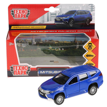 Машина металл "MITSUBISHI PAJERO SPORT" 12см, открыв двери, инерц, синий в кор Технопарк в кор2*36шт