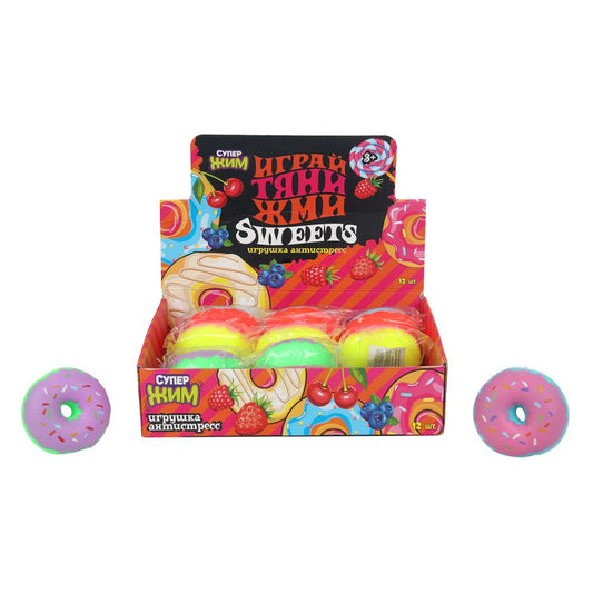 Игрушка-антистресс супер-мялка мяч неоновый,свет Супер Жим уп-12упак в кор.6уп