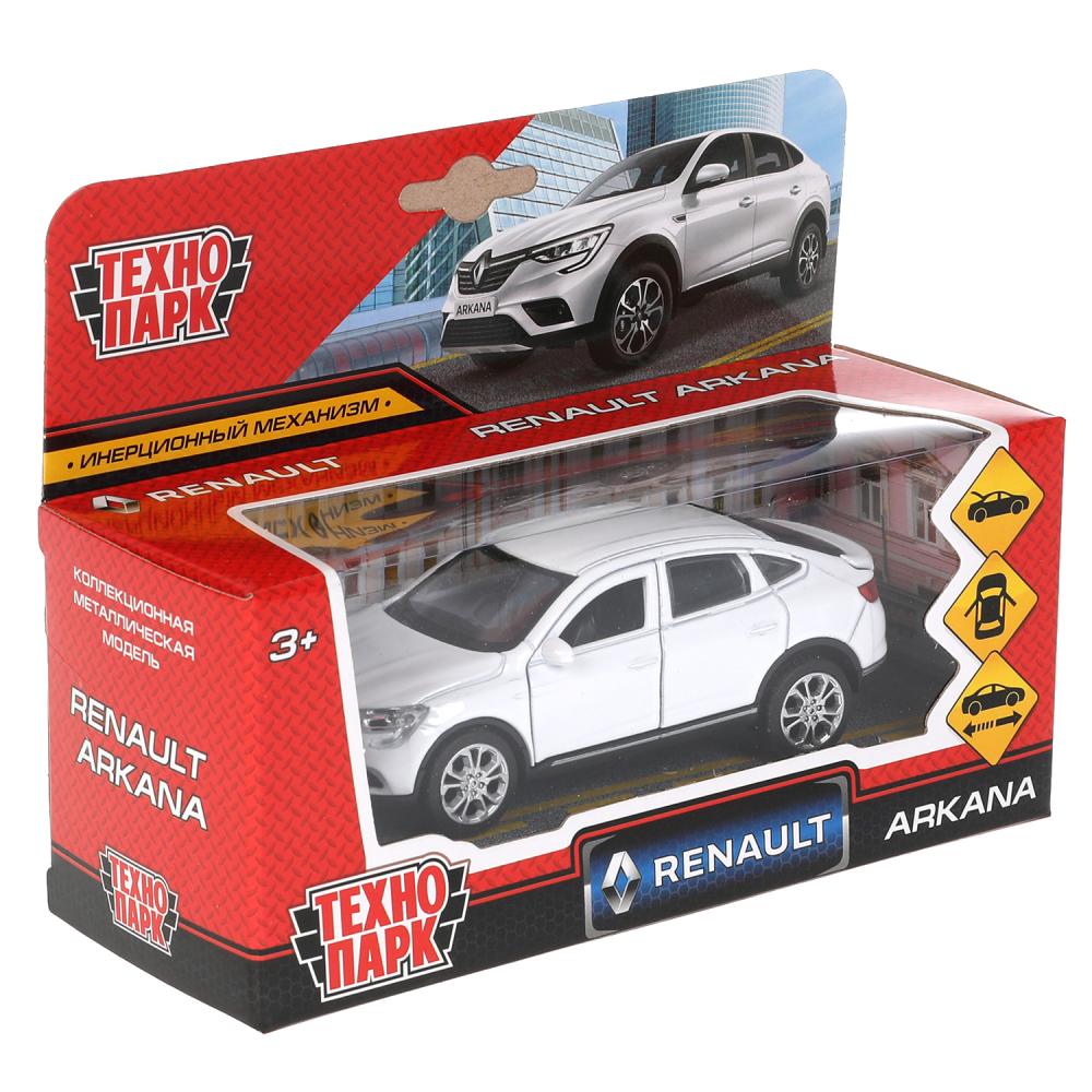 Машина металл "renault arkana" дл 12 см, откр дв, багажник, инерц, белый, в кор. Технопарк в кор.2*36шт
