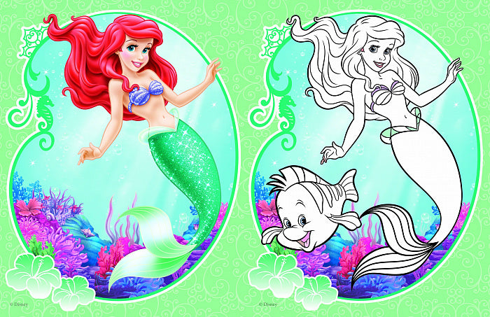 Disney.Принцесса.Наклейки и раскраски (фиолетовая)