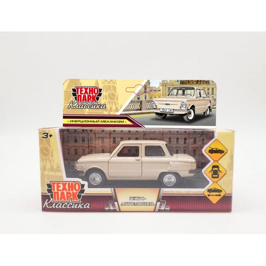 Технопарк. ЗАЗ-968а Ретро-автомобиль "Запорожец" 12 см, инерция, бежевый, арт.ZAZ968A-12-BG (72)