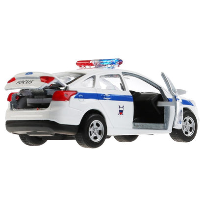 Машина металл FORD Focus полиция 12см, инерц., открыв.двери и багажник в кор. Технопарк в кор.2*24шт