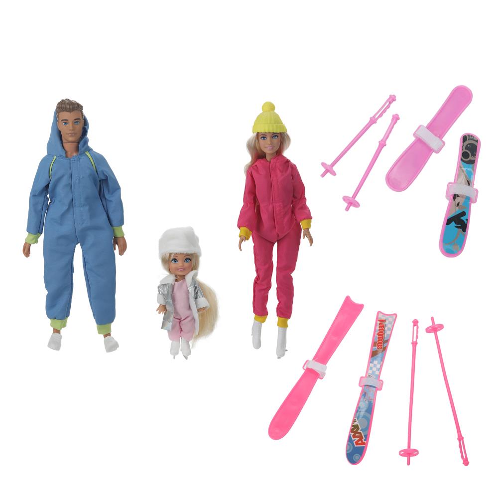 Набор кукол София, Алекс, дочь, руки и ноги сгиб., кор. КАРАПУЗ в кор.24шт