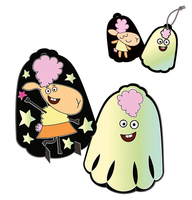 Отель у овечек. Аппликация светящимися наклейками фигурка+брелок "Весёлое привидение"