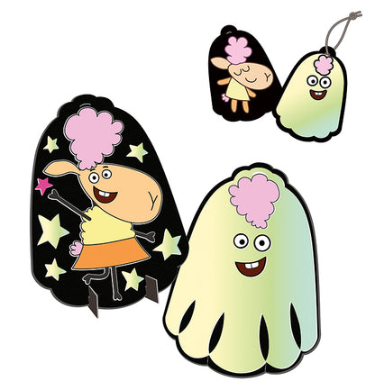 Отель у овечек. Аппликация светящимися наклейками фигурка+брелок "Весёлое привидение"