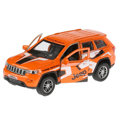 Машина металл "jeep grand cherokee спорт" 12см, инерц., оранжевый в кор. Технопарк в кор.2*36шт