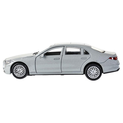 Машина металл MERCEDES-BENZ s-class v223 12см,дв,багаж,инер,серебристый,кор. Технопарк в кор.2*36шт