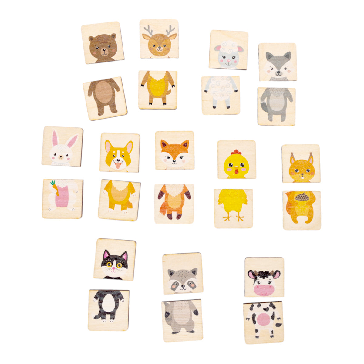 Пазлы из дерева "Половинки" Животные