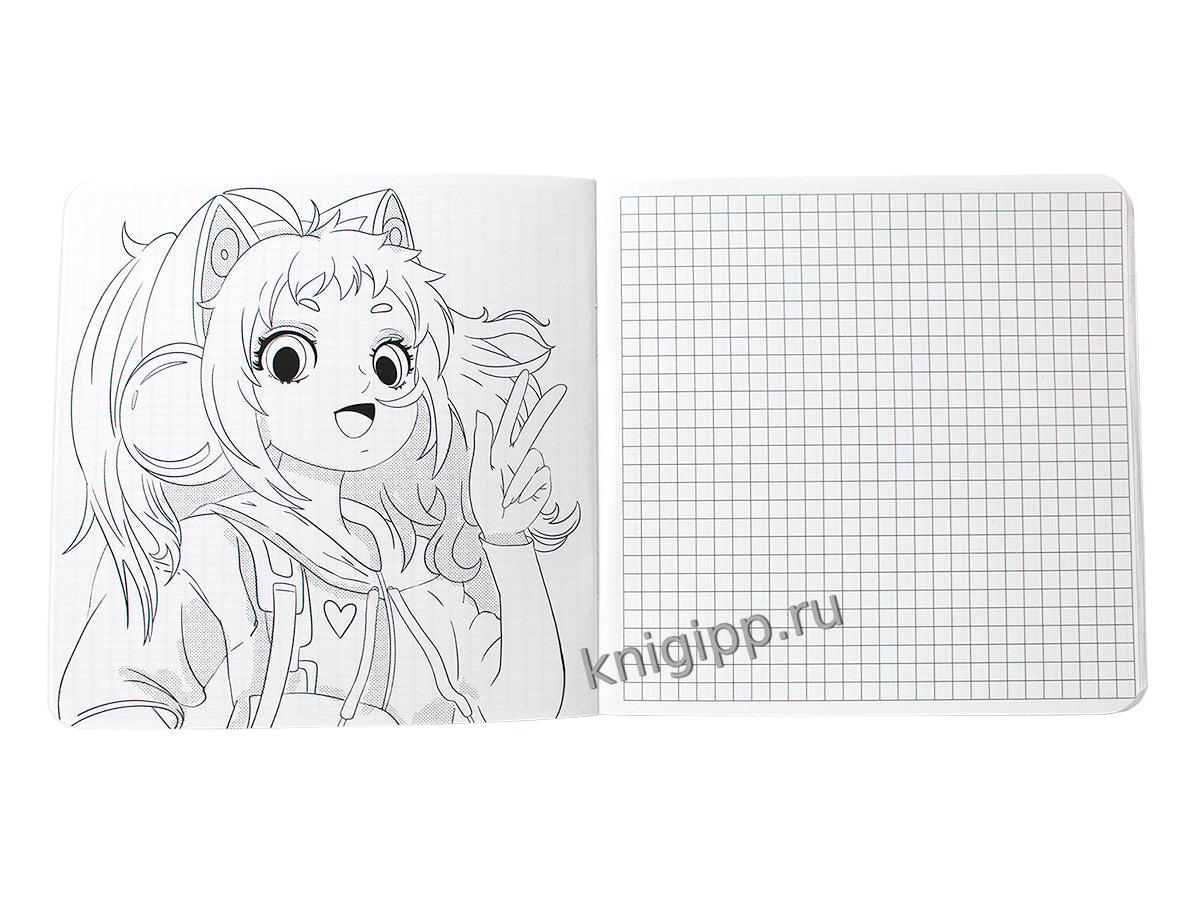 MyArt. БЛОКНОТ в клетку Аниме. Голубой