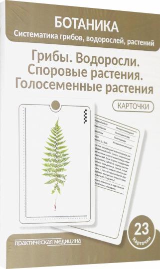 Ботаника. Систематика грибов, водорослей, растений. Грибы. Водоросли. Споровые растения. Голосеменные растения. КАРТОЧКИ (23 шт).