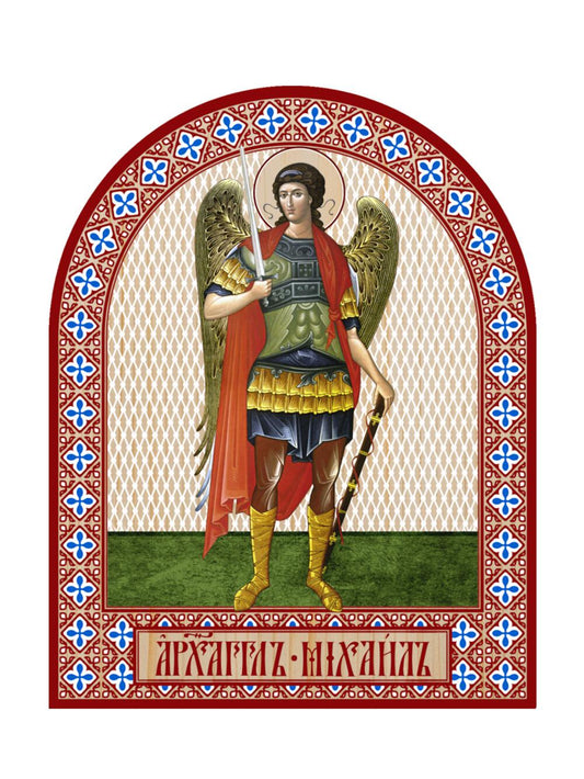 Икона аркой Архангел Михаил (ростовой) (на дереве): 95 х 120