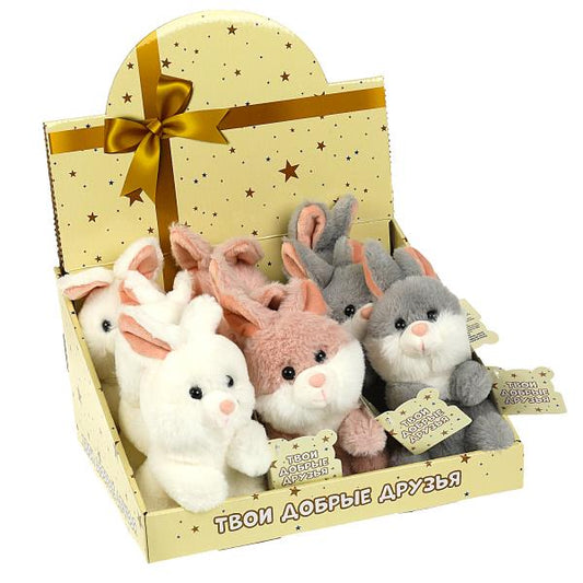 Игрушка мягкая подсветка "зайчики" 3 вида, 12 см, без чипа в дисп МУЛЬТИ-ПУЛЬТИ уп-9шт в кор.12уп