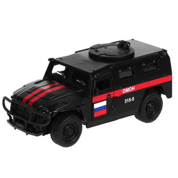 CT12-357-N-BL(MATTE)-WBМашина металл звук-свет ГАЗ ТИГР омон 13,7 см, дв.,капот, люк, инерц., кор. Т