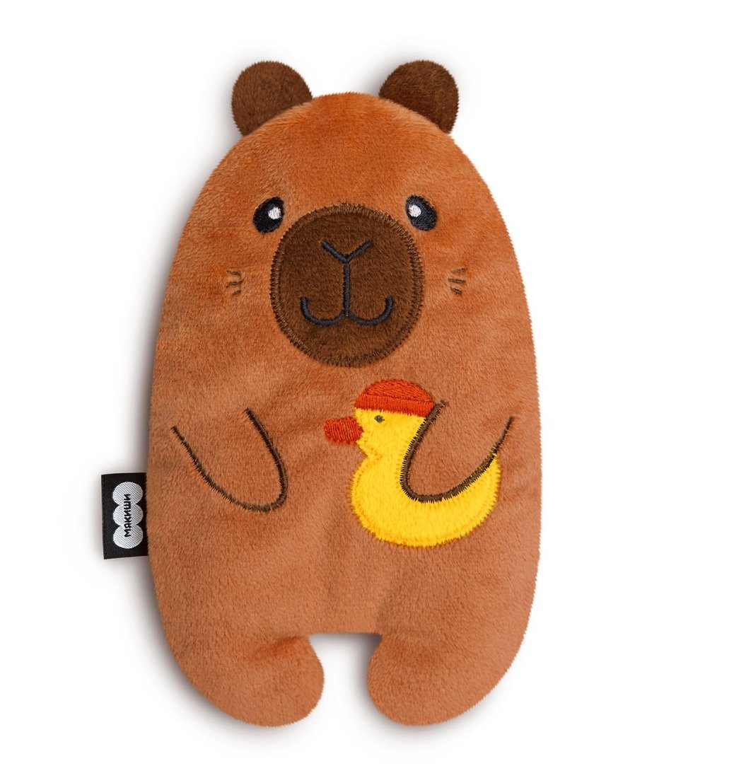 934 Игрушка "Мякиши" с вишневыми косточками (Капибара с уточкой)