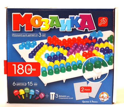 Мозаика. 180 фишек, 6 цветов, 2 поля, 15 мм