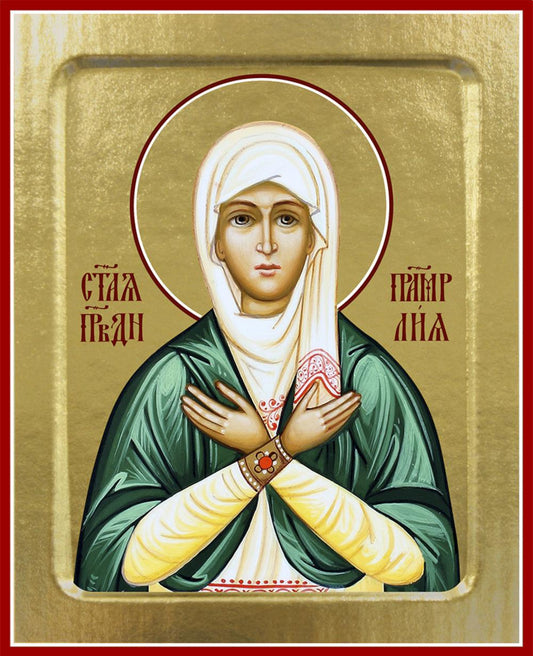Икона Лии, праведной (в изумрудном облачении) (на дереве): 125 х 160