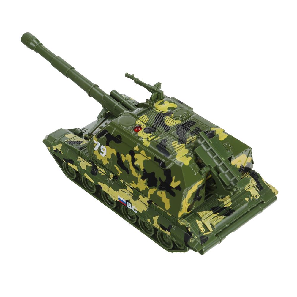 Модель металл МСТА-ГАУБИЦА 12 см, вращается башня, инерция, камуф, кор. Технопарк в кор.2*24шт