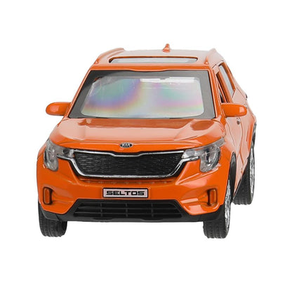 Машина металл KIA seltos длина 12 см, двери, багажник., инерц, оранжевый, кор. Технопарк в кор.2*36шт