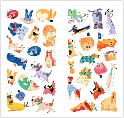 Котики и собачки. Развивающие наклейки. Счет до 20 с наклейками. Собачки