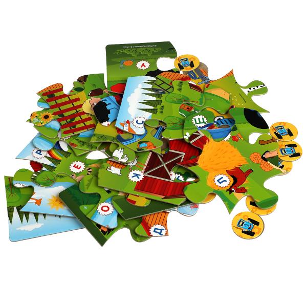 АЗБУКА. Синий трактор. Напольный пазл IQ max. 160х160х160мм. Умные игры в кор.18шт