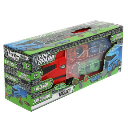 Tracteur avec catapulte, 3 machines, cor.29,8*12*8,3 cm, ТЕХНОДРАЙВ dans cor.2*36шт