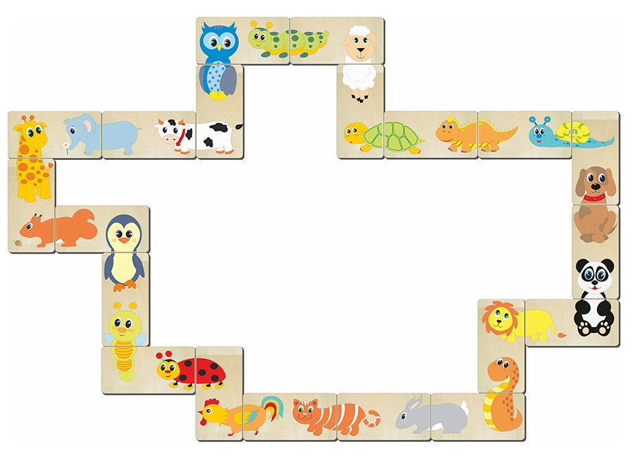 00771 Домино деревянное "Веселая змейка"