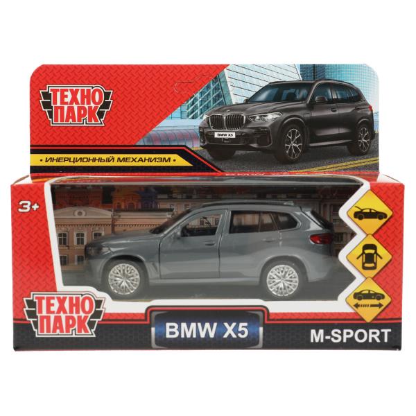 Машина металл BMW X5 M-SPORT 12 см, двери, багажник, инерц, мокрый асфальт, кор Технопарк в кор.2*36шт