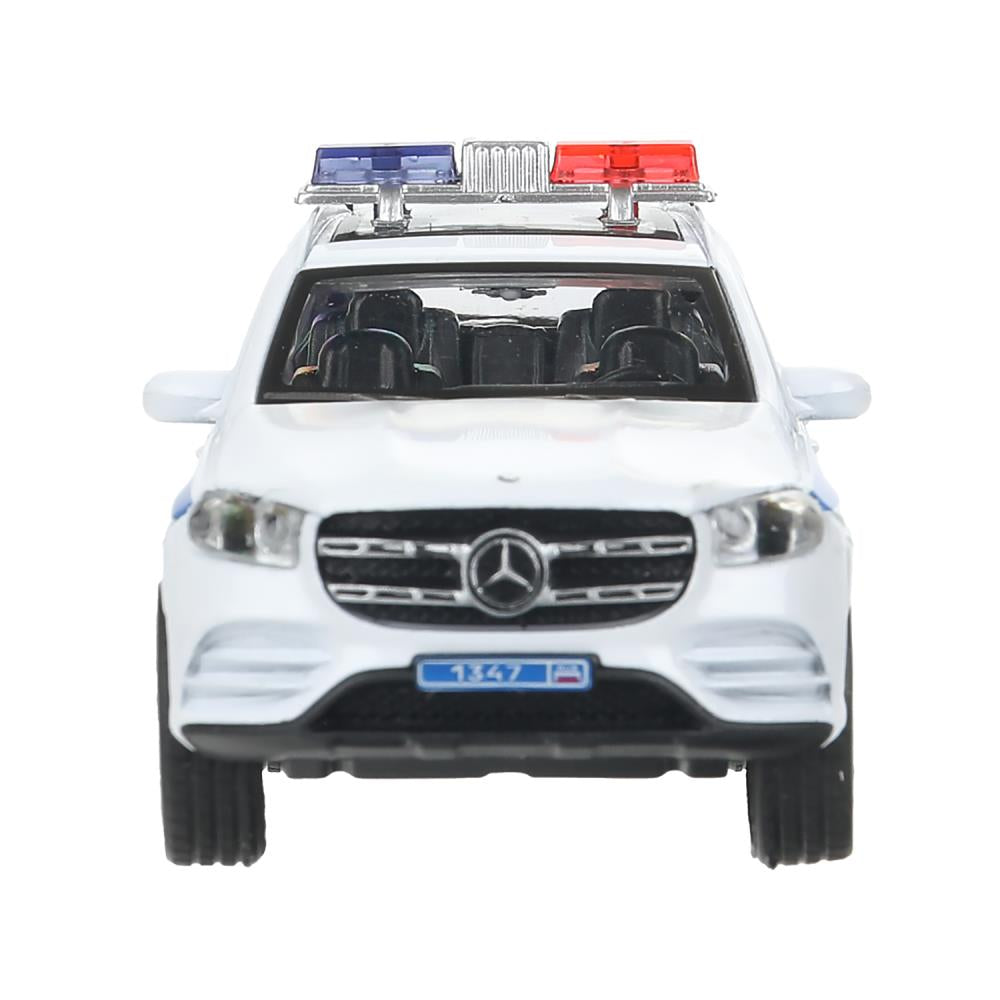 Машина металл свет-звук MERCEDES-BENZ gls class amg 12см,ПОЛИЦИЯ белый, кор. Parc technologique dans le cor.2*36шт