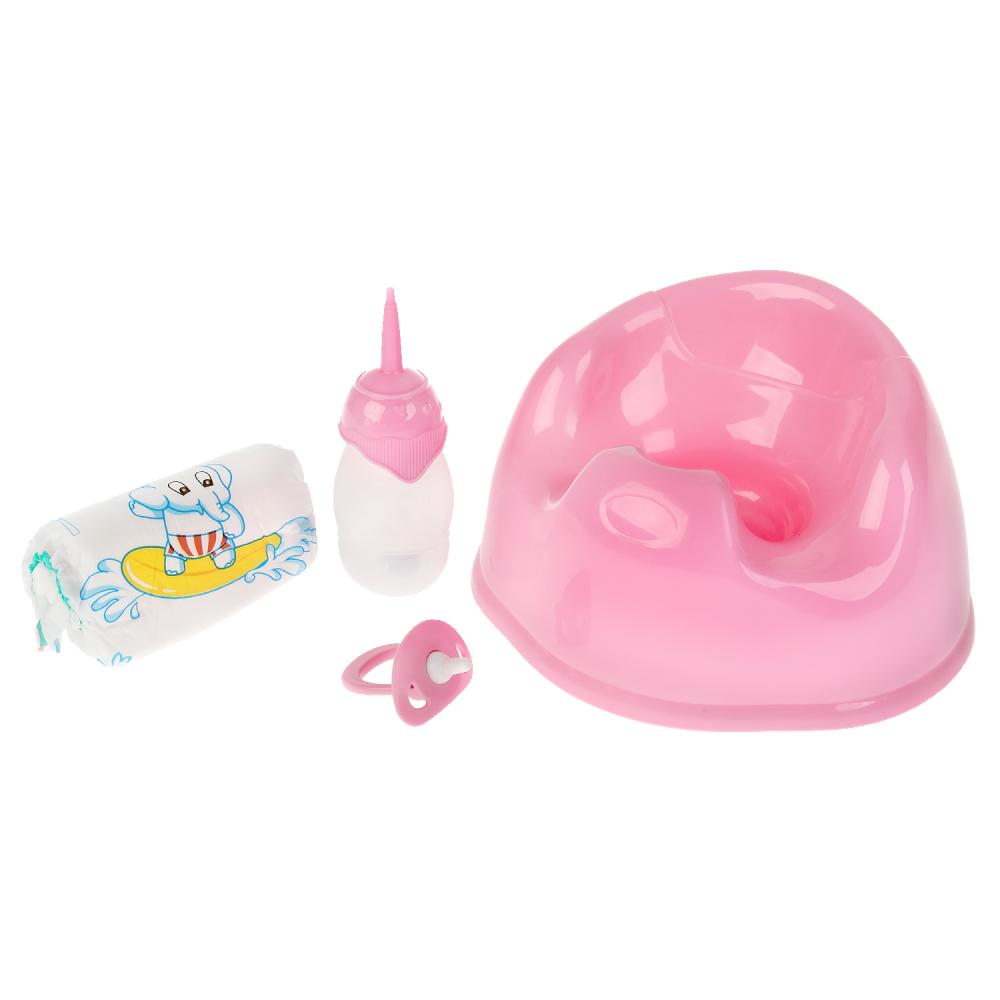 Карапуз. Пупс "Кукутики. Лерочка" 40см функциональный пьет, писает, моргает, арт.BAE-6099-C-POTTY-RU