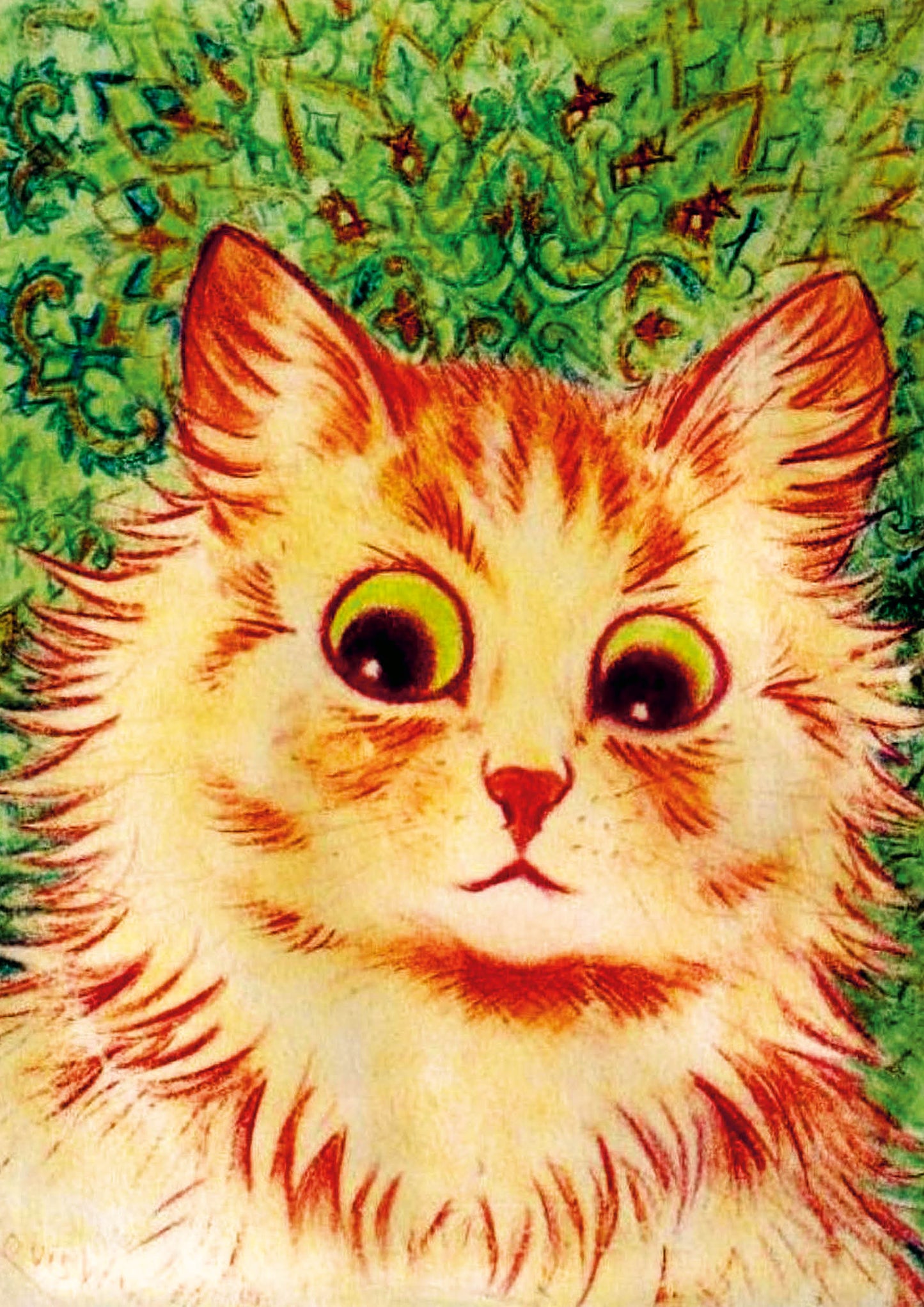 Постер. Кошачьи миры. Луис Уэйн. Калейдоскопический кот. Формат А3.