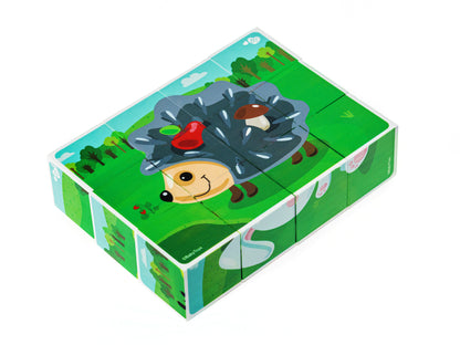 НАБОР ИЗ 12-И КУБИКОВ "ЛЕСНЫЕ ЖИВОТНЫЕ" (БЕЗ ОБКЛЕЙКИ) BABY TOYS в кор.20наб