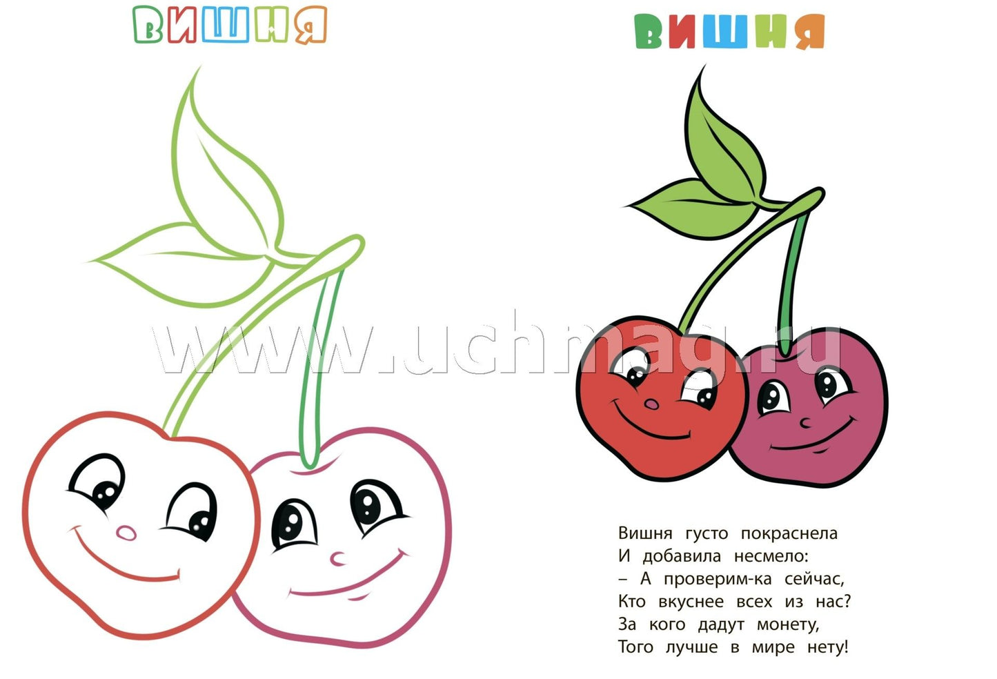 Книжка-раскраска "Фрукты и ягоды" (с вырубкой). 12 стр.