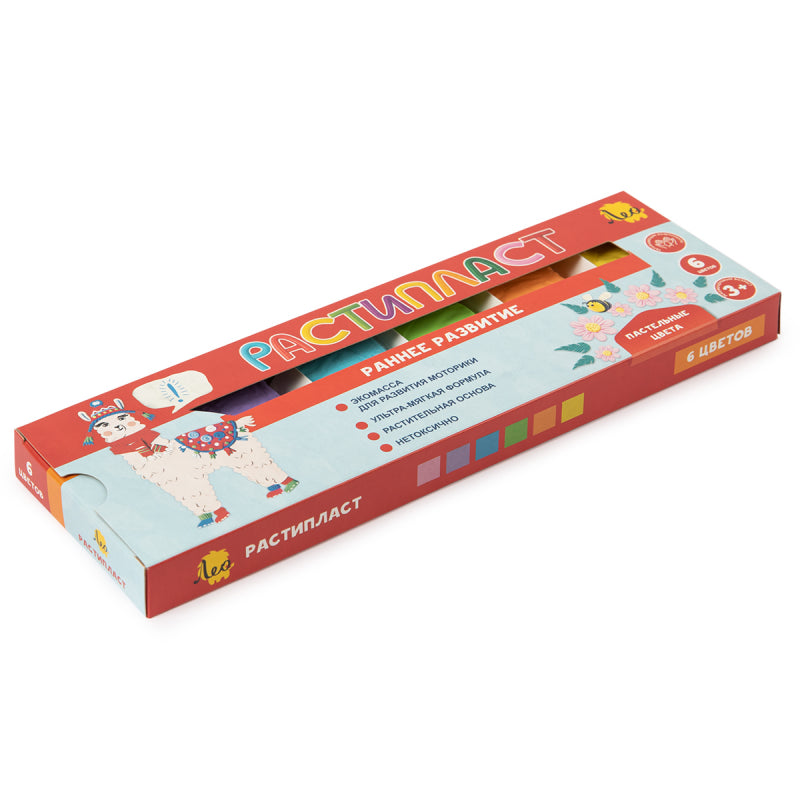 "Лео" "Расти" Пластилин растительный "РАСТИпласт". Пастельные цвета LRPP-0106 120 г ( в карт