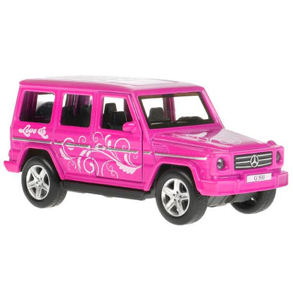 Машина металл MERCEDES-BENZ G-CLASS 12 см, двери, багаж, инерц, фиолет, кор. Технопарк в кор.2*36шт