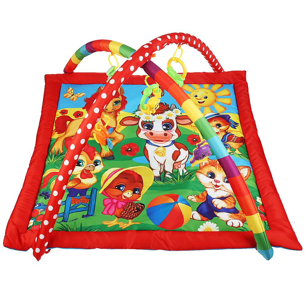 Детский игровой коврик любимые друзья с мягкими игрушками на подвеске в кор. Умка в кор.12шт