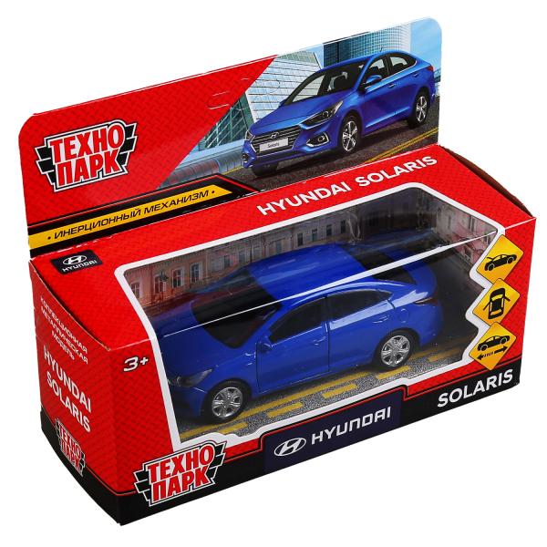 Машина металл "hyundai Solaris" 12см, открыва.двери, инерц., синий в кор. Технопарк в кор.2*36шт