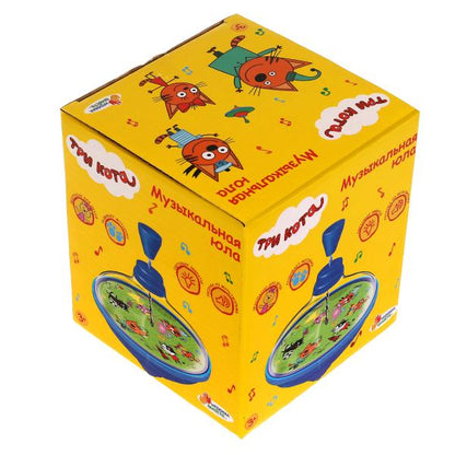 Играем вместе. Юла "Три Кота" свет-звук, кор.13*14*13 см арт.ZY986307-R1