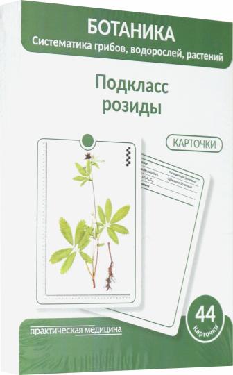 Ботаника. Систематика грибов, водорослей, растений. Подкласс розиды: Учебное пособие. (КАРТОЧКИ 44 шт.)